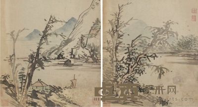高其佩山水册页 29×26×4