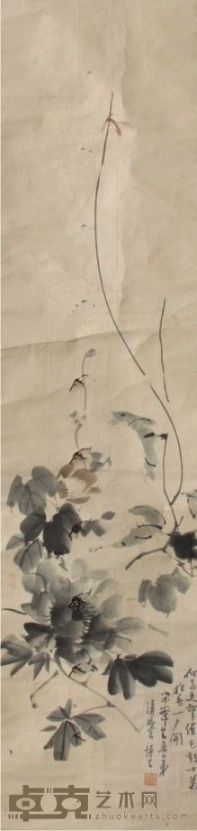 汪慎生花卉立轴 71×28