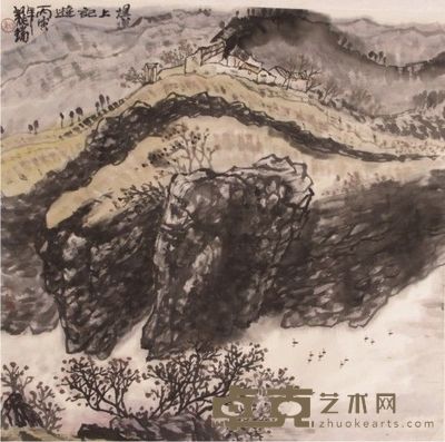 龙瑞山水立轴 68×68