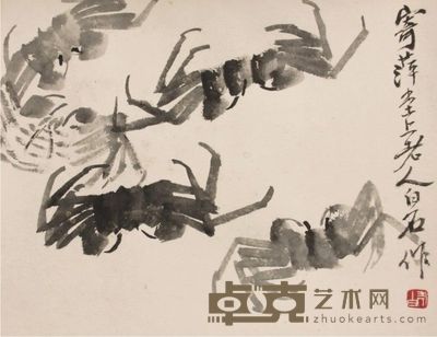 齐白石螃蟹镜片 32×26