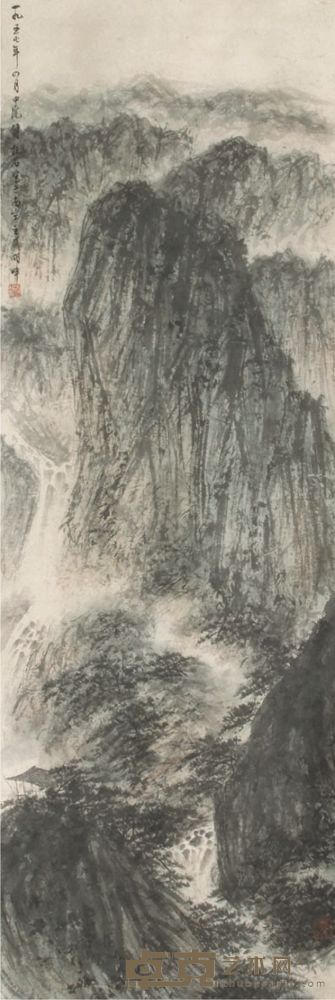 傅抱石山水立轴 119×41