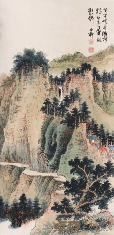 谢稚柳山水立轴 66×32