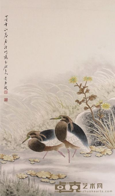 贾广健双宿双栖立轴 105×58