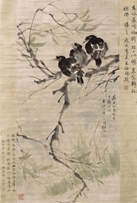 任伯年花鸟立轴