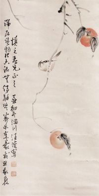 陈树人花鸟立轴