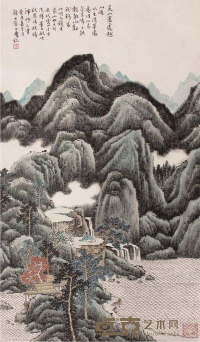 宋玉麟山水立轴 69×40
