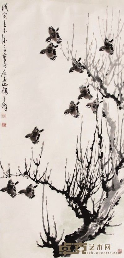 孙其峰花鸟立轴 136×67