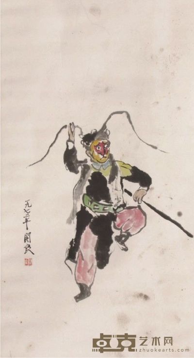 关良人物立轴 58×31