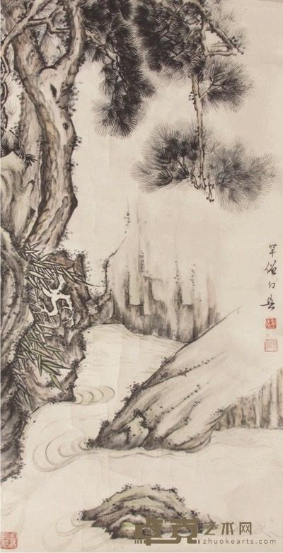 黄幻吾山水镜芯 77×39