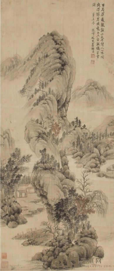 翟继昌山水立轴 99×43