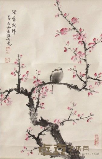 霍春阳花鸟立轴 67×44