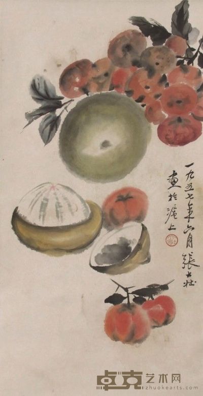 张大壮花卉立轴 60×31