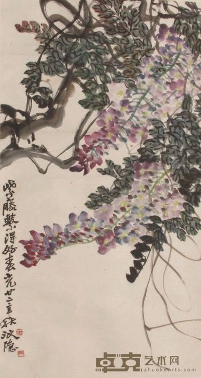 诸闻韵花卉立轴 93×50