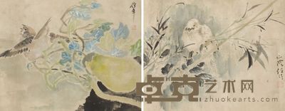 任伯年花鸟册页 28×33×4
