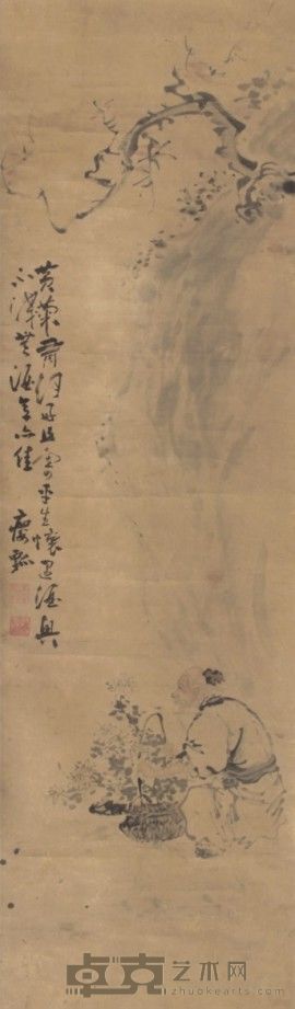黄慎人物立轴 110×32