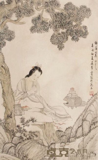吴青霞人物立轴 66×40