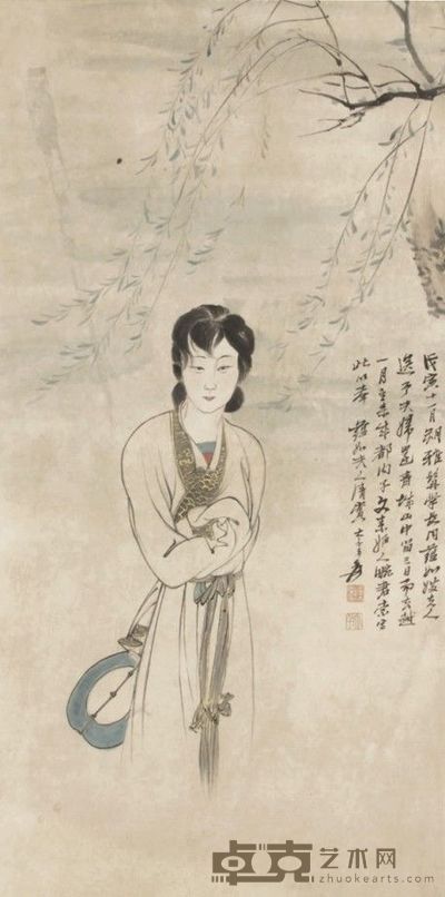 张大千人物立轴 67×32