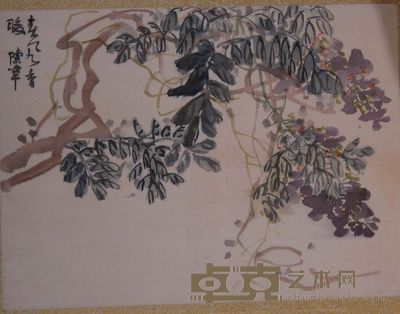 陈半丁 紫藤 镜心 27.5×37cm