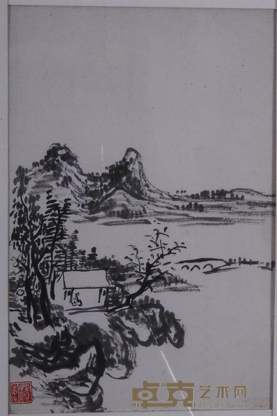 黄宾虹 山居图 镜框 32×21cm