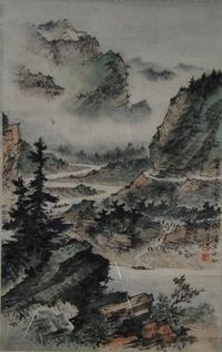 陶一清 1995年作 川西小景 镜框