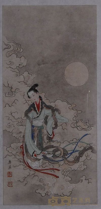 任率英 仕女 镜框 37×20cm
