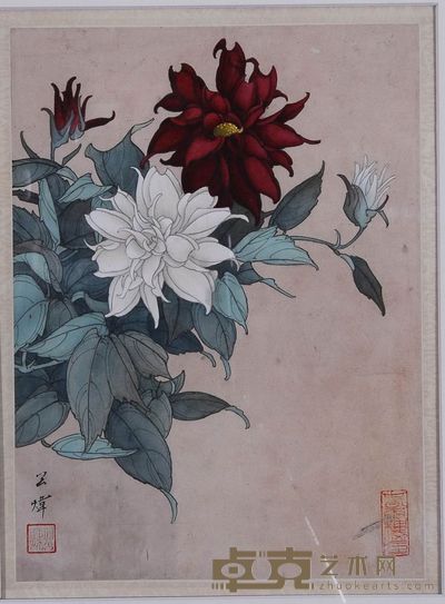 田世光 富贵图 镜框 30×22cm