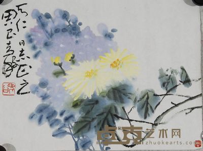 周昌谷 花卉 镜心 34.5×46cm