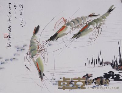吴青霞 1978年作 群虾图 镜心 34×45cm