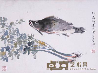 吴青霞 鳜鱼 镜心 34×44cm