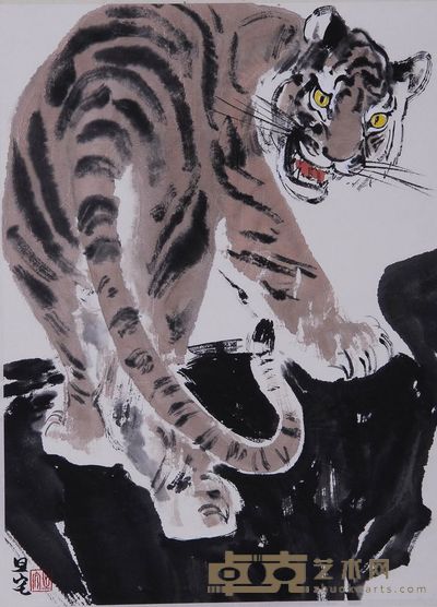 刘旦宅 虎 立轴 41×29.5cm