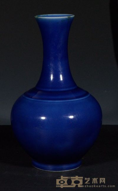 清光绪 霁蓝釉赏瓶 高38.5cm