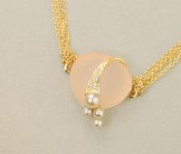 现代 芙蓉水晶珍珠钻石项链—“粉红心情”
