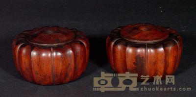 清 黄花梨整挖围棋盒 直径14cm