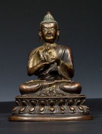 清中期 铜鎏金释迦牟尼佛像