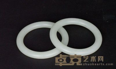 清 白玉手镯 (一对) 直径8cm