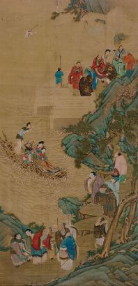 ANONYMOUS QING DYNASTY DAOIST IMMORTALS ON A RIVERBANK