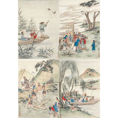 陆鸿年 宗教人物 （五幅） 镜心