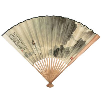 俞明 1928年作 钟馗 成扇