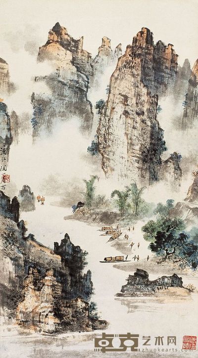 陶一清 漓江 立轴 80×45cm