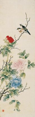 沈云霞 花鸟 立轴