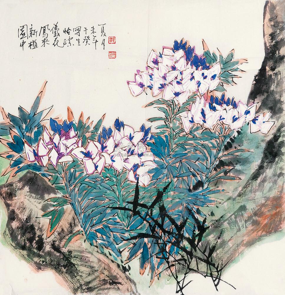 郭怡孮 2003年作 凤来仪 镜心68×67cm