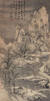 谢时臣 雪霁图 立轴