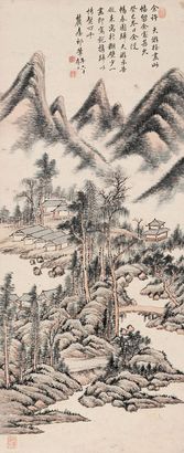 王原祁 秋江叠嶂 立轴