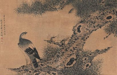 李鱓 1721年作 松鹰 镜心
