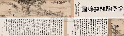 陶镕 1902年作 桃花源图 手卷