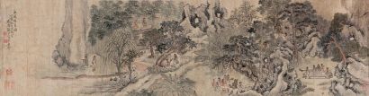 张宏 1647年作 西园雅集图 横批