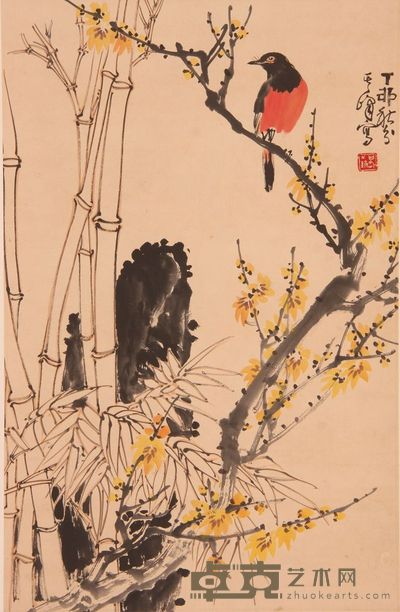 《花鸟》立轴 67×43  cm