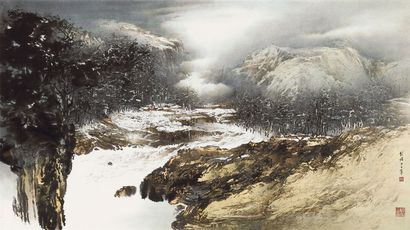 顾媚 2003年作 雪山冰川 镜框