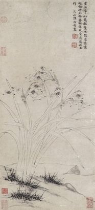 陆治 水仙 镜框