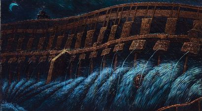 连建兴 1988年作 台风夜